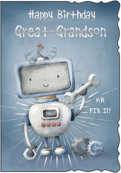 Robot Great-Grandson Birthday Card