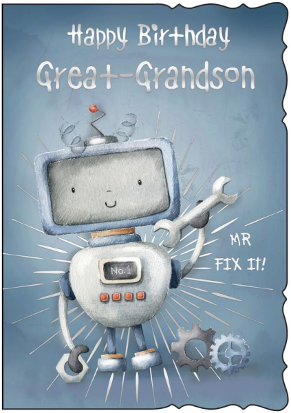 Robot Great-Grandson Birthday Card