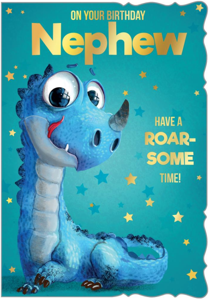 Blue Dragon Nephew Birthday Card