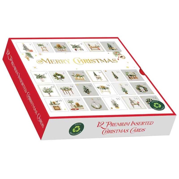 Christmas Advent Christmas Cards Pack Of 12