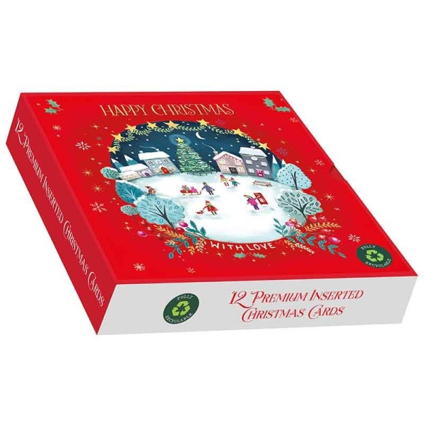 Christmas Village Christmas Cards Pack Of 12