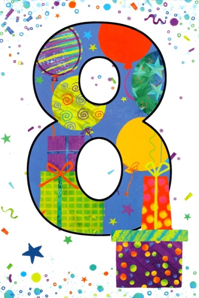 Presents 8th Birthday Card