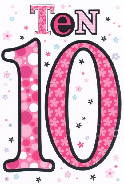 Flowers 10th Birthday Card