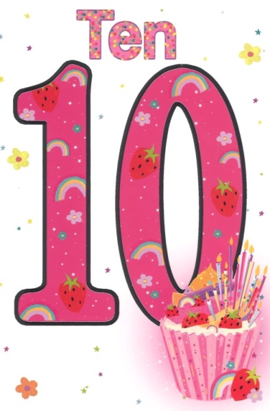 Cupcake 10th Birthday Card