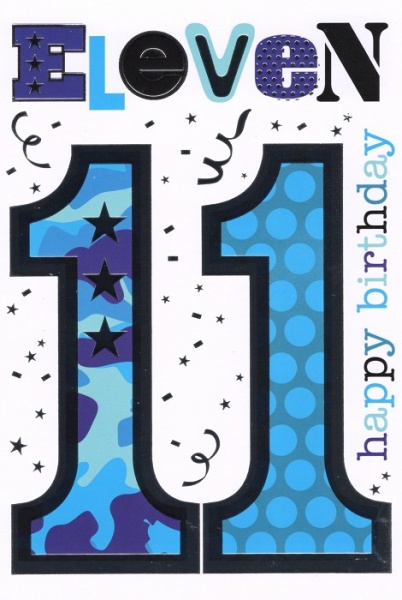Spots & Stars 11th Birthday Card