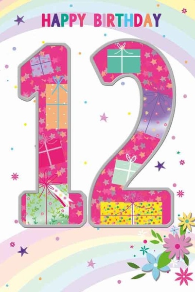 Rainbow 12th Birthday Card