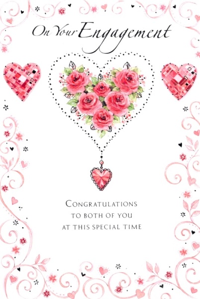 Rose Heart Engagement Card