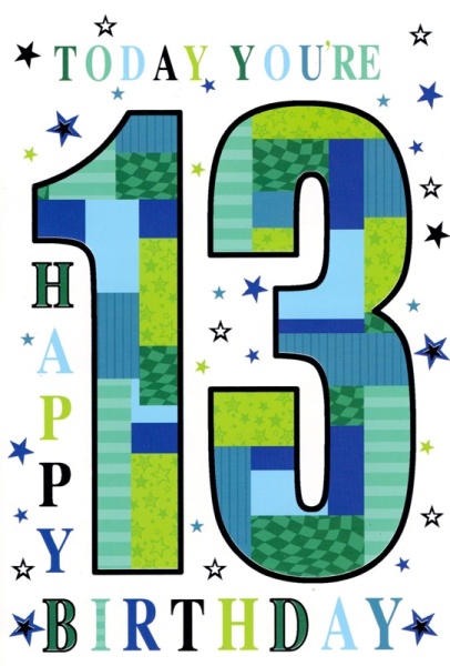 Stars 13th Birthday Card