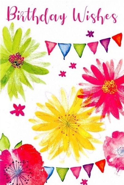 Bright Flowers Birthday Card