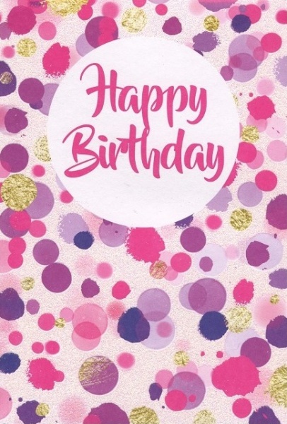 Pink Dots Birthday Card
