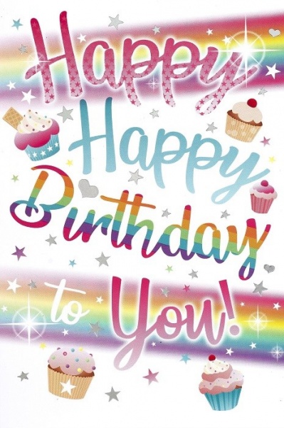 Rainbows And Cupcakes Birthday Card