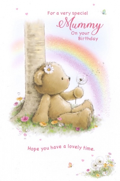 Dandelion Teddy Mummy Birthday Card