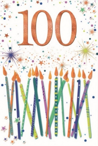 Stars and Candles 100th Birthday Card