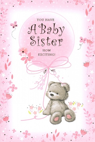 A Baby Sister New Baby Card