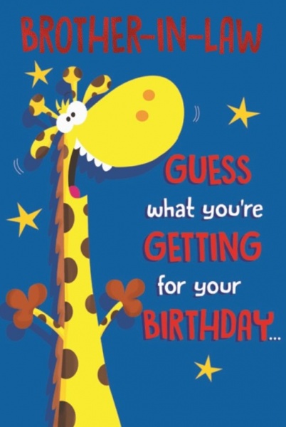 Happy Giraffe Brother-In-Law Birthday Card