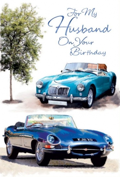 Classic Cars Husband Birthday Card