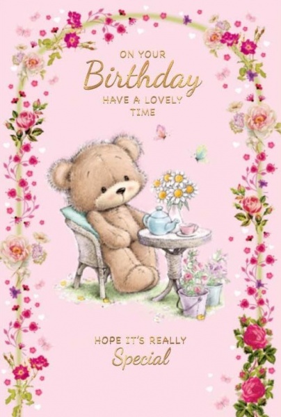 Tea With Teddy Birthday Card