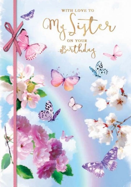 Blossoms & Butterflies Sister Birthday Card