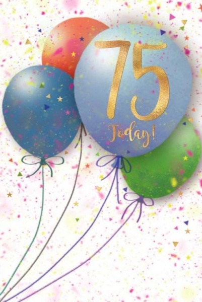 Balloons 75th Birthday Card