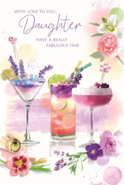 Floral Cocktails Daughter Birthday Card