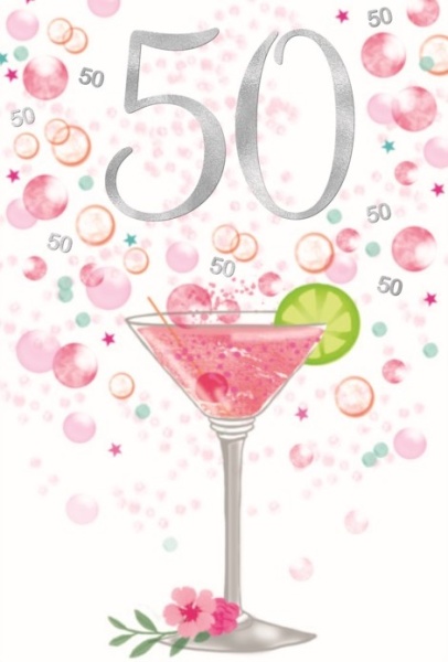 Cocktail 50th Birthday Card