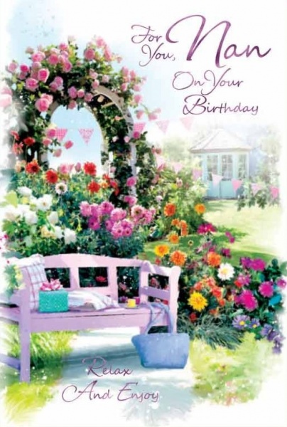 Flower Garden Nan Birthday Card