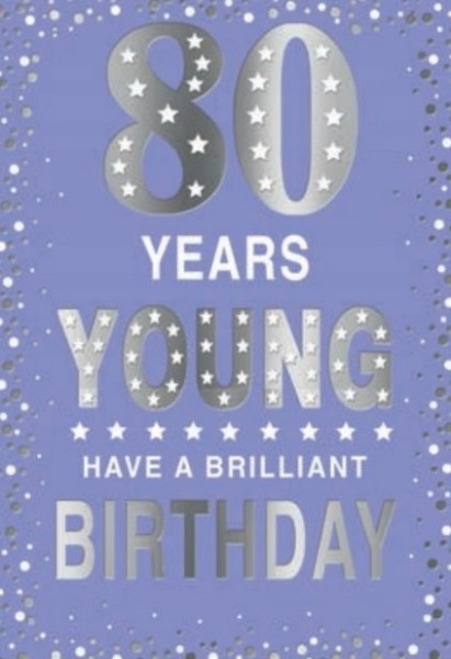 80 Years Young Birthday Card