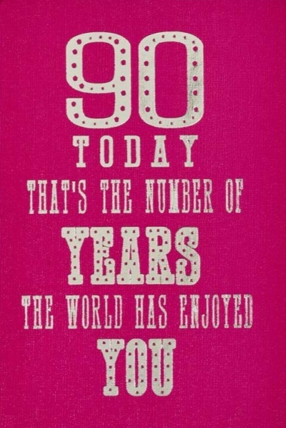 The Number Of Years 90th Birthday Card