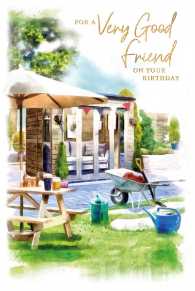 Summer House Friend Birthday Card
