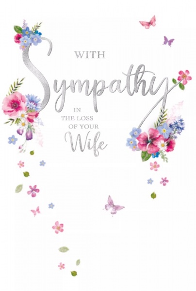 Flowers Wife Sympathy Card