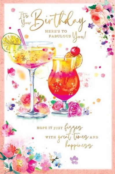 Fruit Cocktails Birthday Card