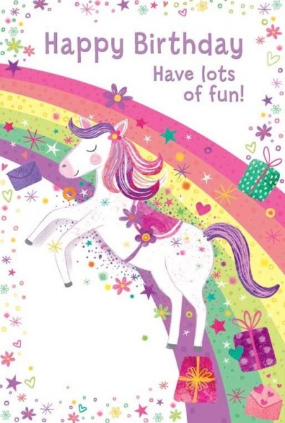 Rainbow Pony Birthday Card