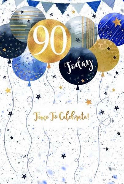 Balloons 90th Birthday Card
