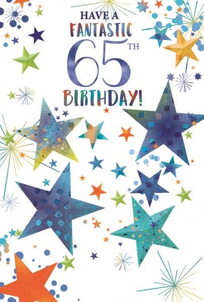 Stars 65th Birthday Card