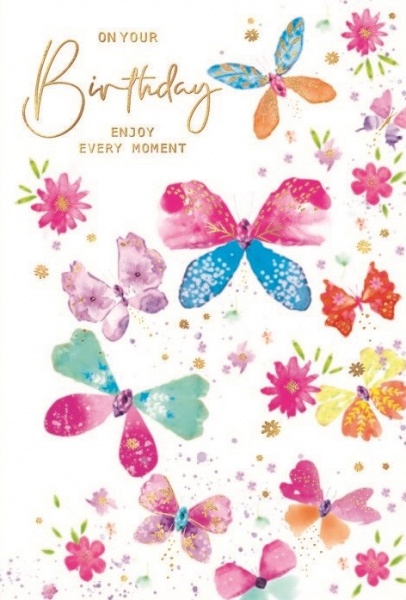 Bright Butterflies Birthday Card