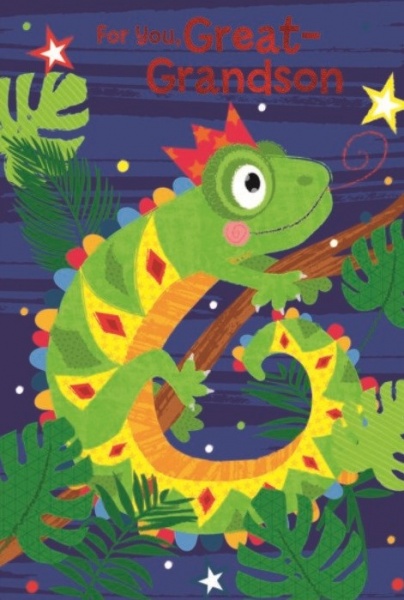 Chameleon Great-Grandson Birthday Card