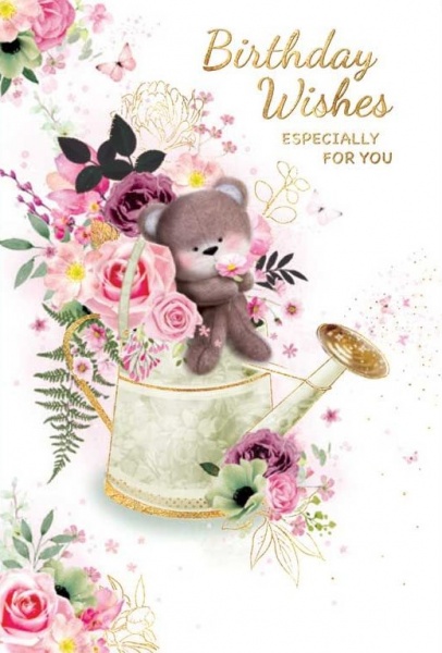 Floral Watering Can Birthday Card