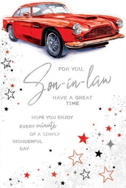 Red Classic Car Son-In-Law Birthday Card