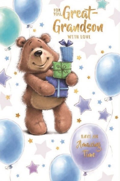 Balloons & Gifts Great-Grandson Birthday Card