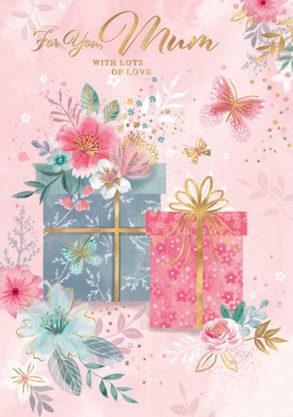 Floral Presents Mum Birthday Card