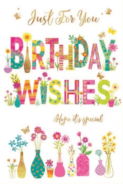 Birthday Wishes & Flowers Birthday Card