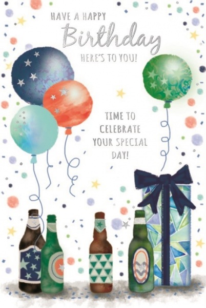 Balloons & Beers Birthday Card