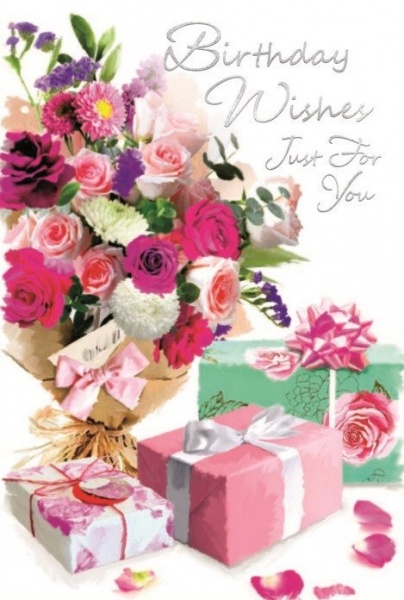 Flowers & Gifts Birthday Card