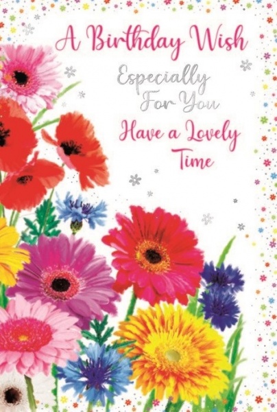 Bright Flowers Birthday Card