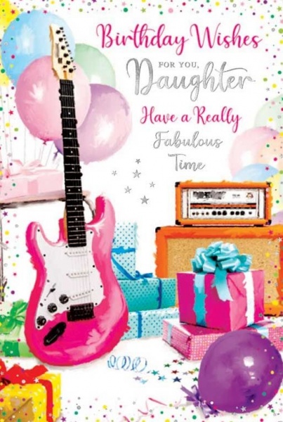 Guitar Daughter Birthday Card