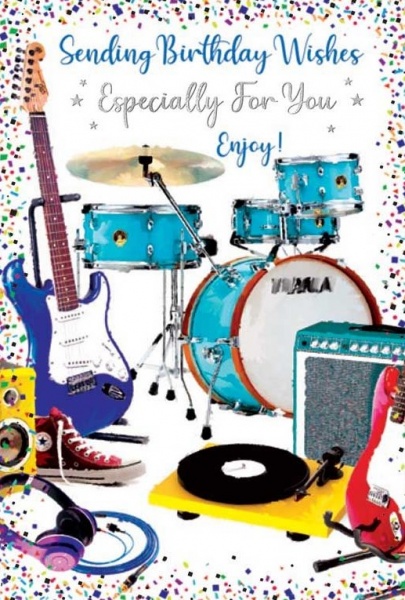 Drum Kit Birthday Card