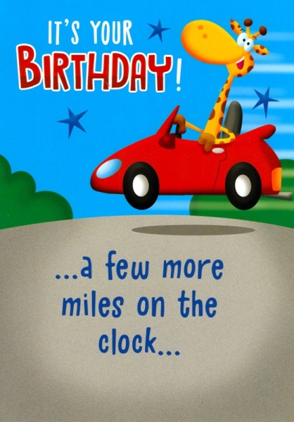 A Few More Miles On The Clock Birthday Card