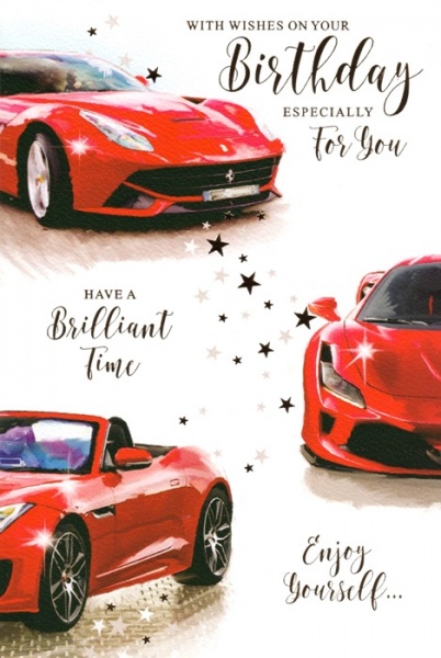 Red Sports Cars Birthday Card