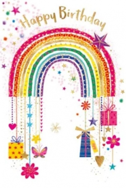Rainbow Gifts Birthday Card