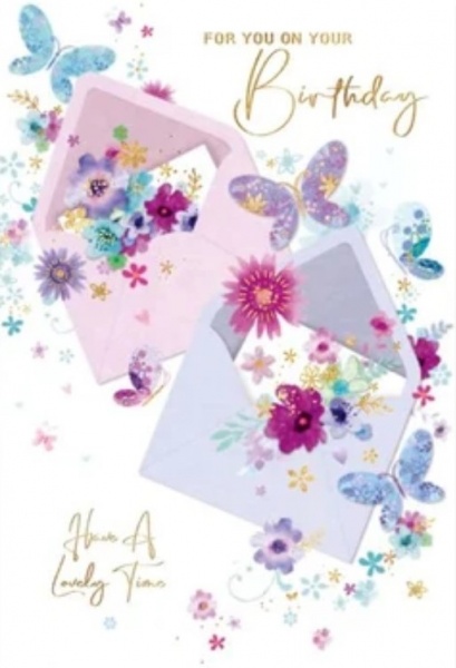 Floral Post Birthday Card